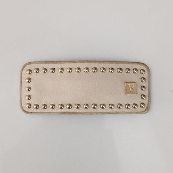 Leather Studs Snap Clips Cream